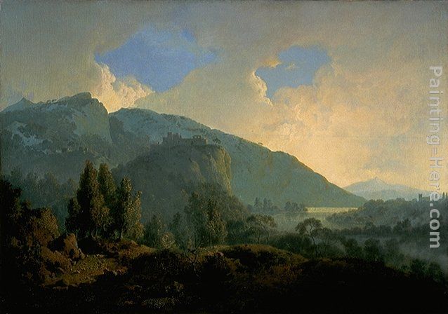 An Italian Landscape with Mountains and a River painting - Joseph Wright of Derby An Italian Landscape with Mountains and a River art painting